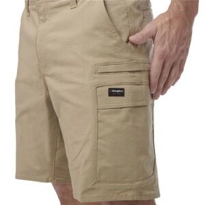 King Gee Men’s Workcool Pro Stretch Work Shorts Khaki Green Cargo Ripstop 36